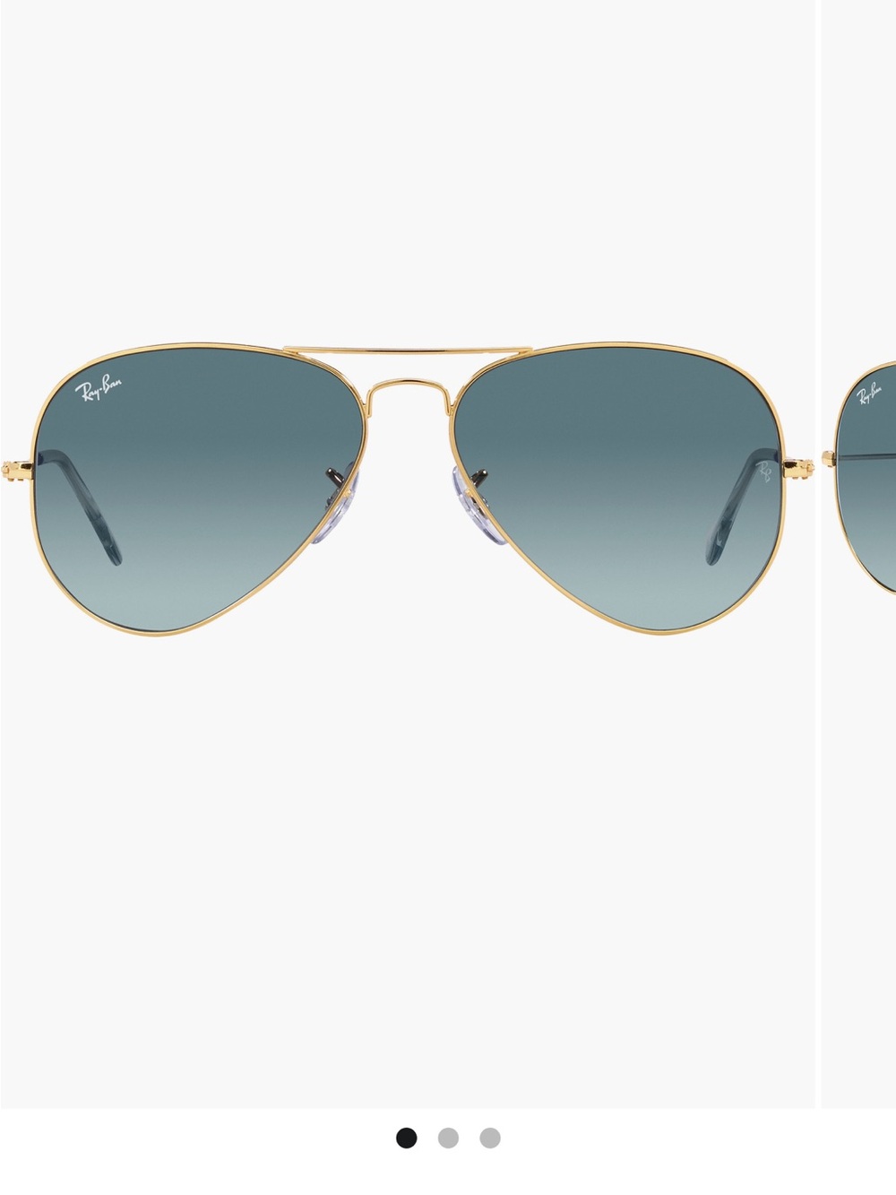 Ray-Ban Gold Frame Aviator Sunglasses with Blue Gradient Lenses